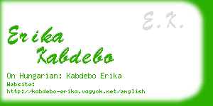 erika kabdebo business card